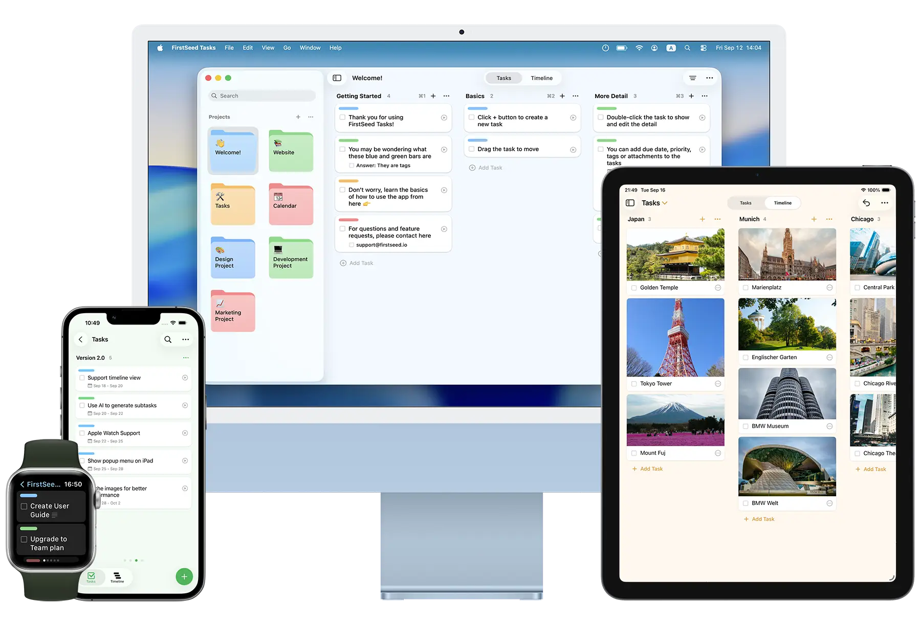 FirstSeed Tasks auf allen Geräten